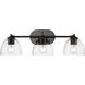 Roxie 3 Light 25 inch Matte Black Semi-Flush Ceiling Light